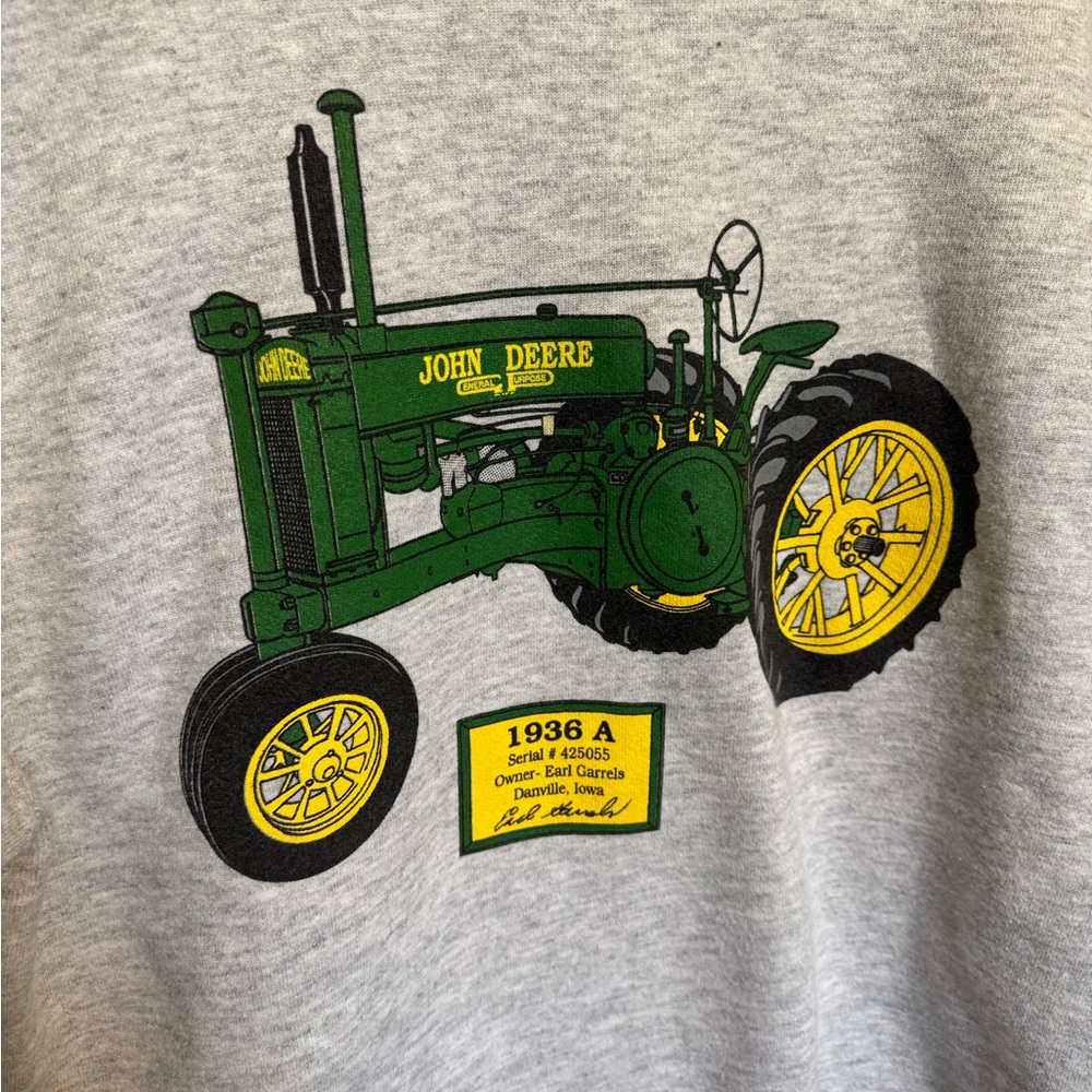 Vintage 1990’s Unisex Tulex John Deer Tractor Crewneck Sweater Size Medium - Picture 2 of 5